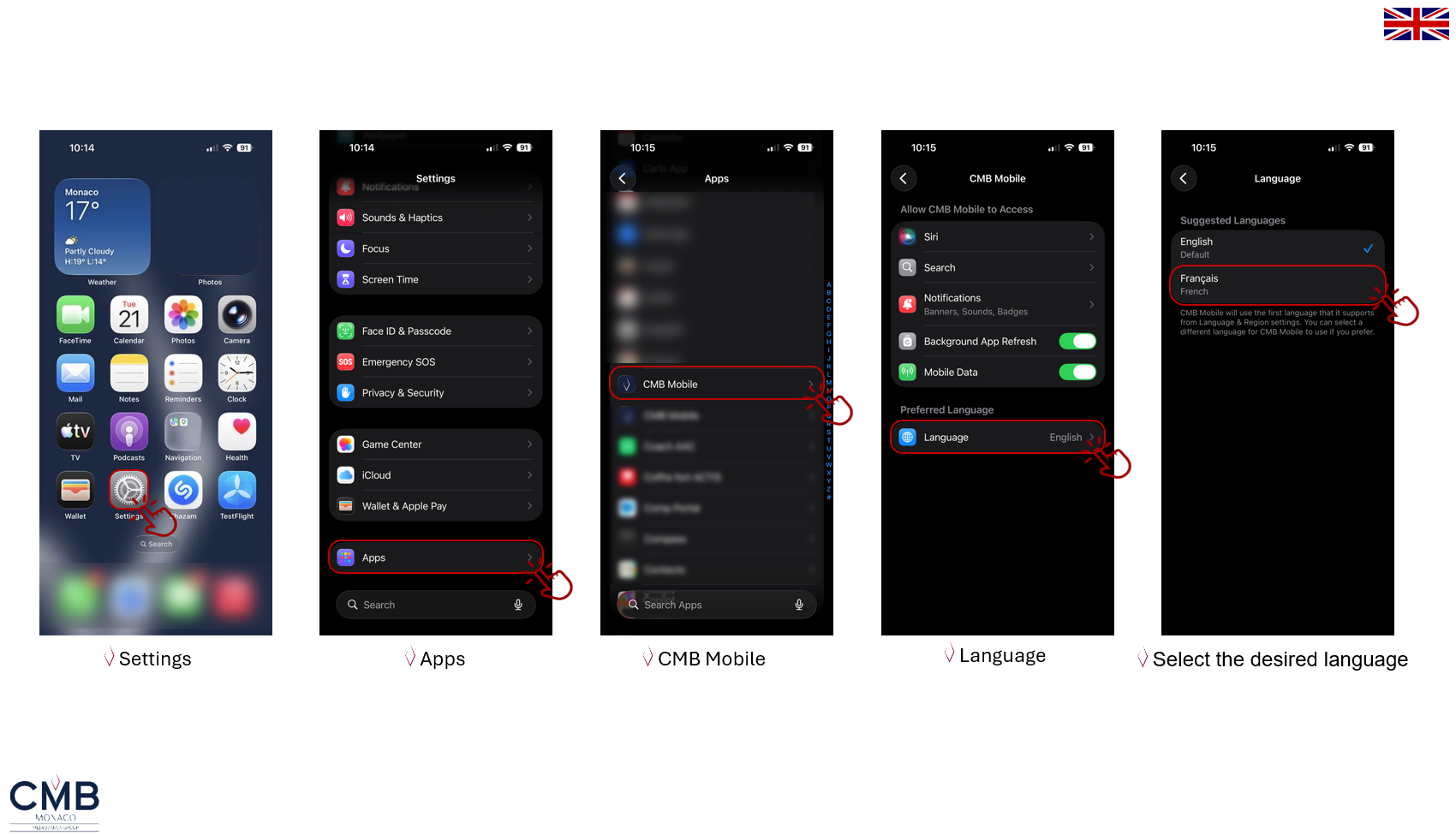 Language CMB mobile
